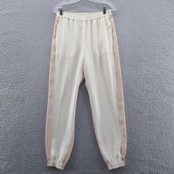 Cedric Charlier Pants - Cedric Charlier‎ Womens Dressy Jogger Pants 6 Cream Pink High Rise Italian Made